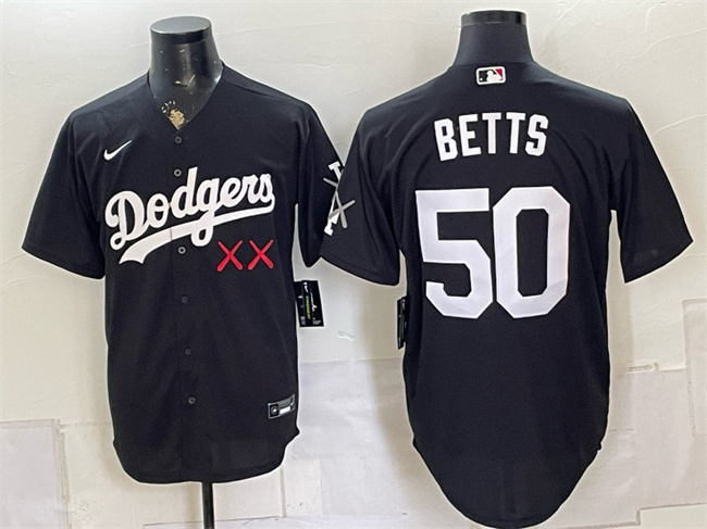 Los Angeles Dodgers x KAWS #50 Mookie Betts Black Vapor Premier Limited Stitched Baseball Jersey