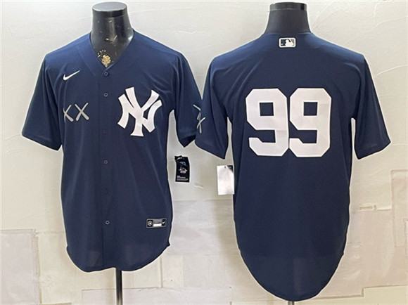 New York Yankees x KAWS #99 Aaron Judge Navy Stadium Stitched Baseball Jersey