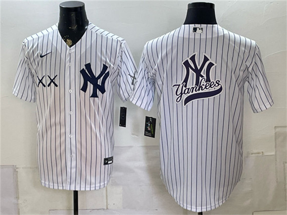 New York Yankees x KAWS Team Big Logo White Stadium Stitched Baseball Jersey