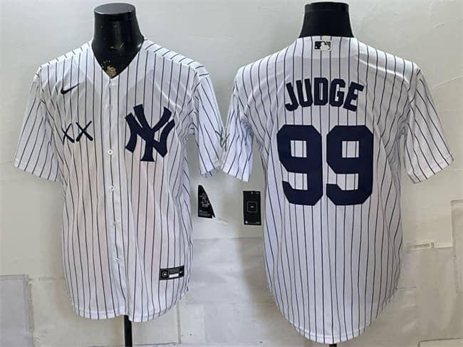 New York Yankees x KAWS #99 Aaron Judge White Stadium Stitched Baseball Jersey