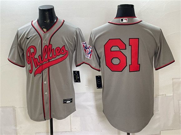 Philadelphia Phillies #61 Cristopher Sanchez Gray 2026 Field of Dreams Stadium Stitched Baseball Jersey