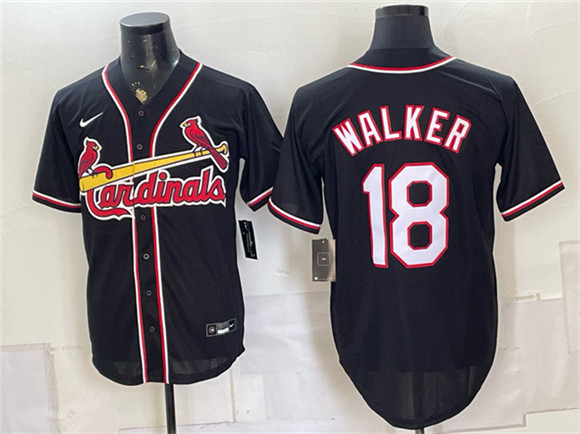 St. Louis Cardinals #18 Jordan Walker 2026 Fashion Replica Black Out Stitched Baseball Jersey St. Louis Cardinals #18 Jordan Walker 2026 Fashion Replica Black Out Stitched Baseball Jersey