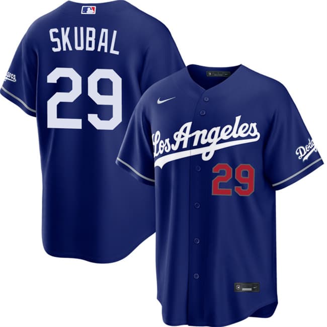 Los Angeles Dodgers #29 Tarik Skubal Royal Alternate Stadium Stitched Baseball Jersey