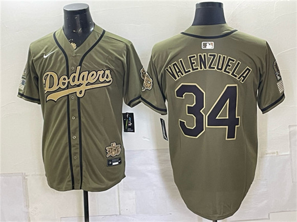 Los Angeles Dodgers #34 Fernando Valenzuela Olive 2026 Armed Forces Day Stitched Baseball Jersey Los Angeles Dodgers #34 Fernando Valenzuela Olive 2026 Armed Forces Day Stitched Baseball Jersey