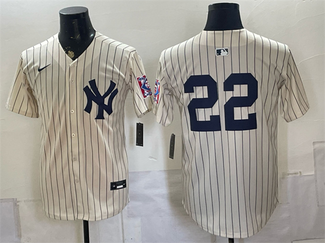 New York Yankees #22 Ben Rice Cream 2026 Field of Dreams Stadium Stitched Baseball Jersey