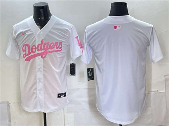 Los Angeles Dodgers Blank White Pink Vapor Limited Stitched Baseball Jersey