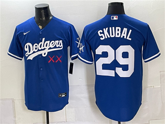 Los Angeles Dodgers x KAWS #29 Tarik Skubal Royal Vapor Premier Limited Stitched Baseball Jersey