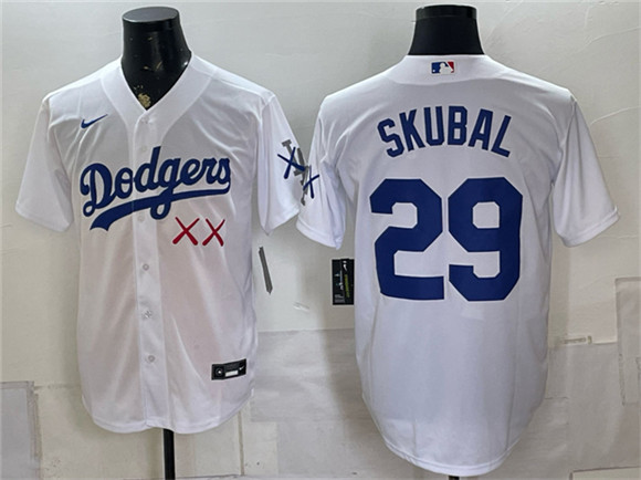 Los Angeles Dodgers x KAWS #29 Tarik Skubal White Vapor Premier Limited Stitched Baseball Jersey