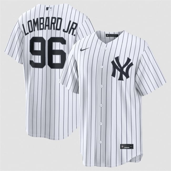 New York Yankees #96 George Lombard Jr White Home Limited Stitched Baseball Jersey