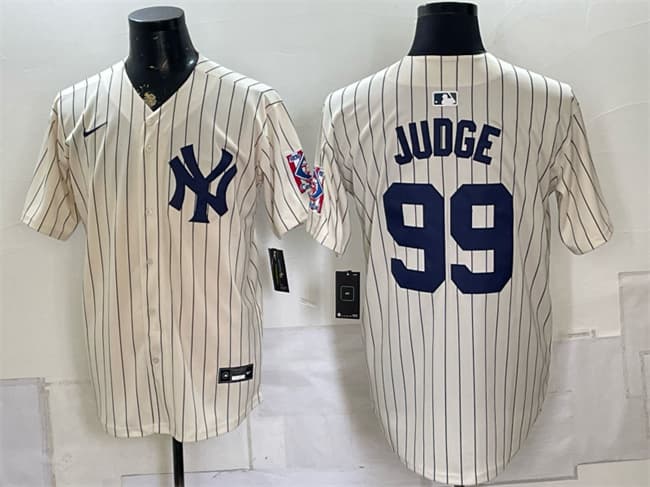 New York Yankees #99 Aaron Judge Cream 2026 Field of Dreams Stadium Stitched Baseball Jersey New York Yankees #99 Aaron Judge Cream 2026 Field of Dreams Stadium Stitched Baseball Jersey