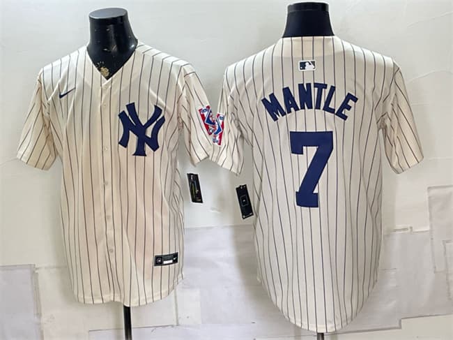 New York Yankees #7 Mickey Mantle Cream 2026 Field of Dreams Stadium Stitched Baseball Jersey