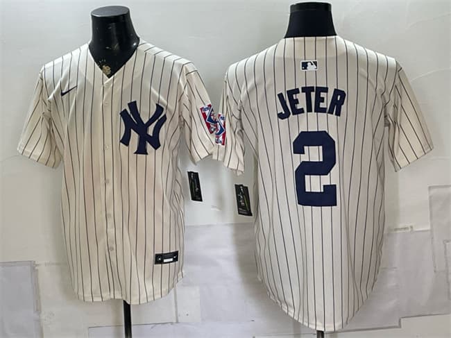 New York Yankees #2 Derek Jeter Cream 2026 Field of Dreams Stadium Stitched Baseball Jersey