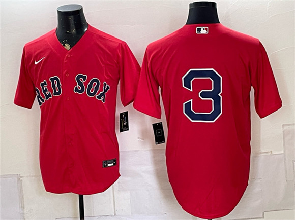 Boston Red Sox #3 Ceddanne Rafaela Red Cool Base Stitched Baseball Jersey