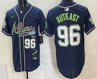 Atlanta Braves #96 Outkast Navy Galaxy With Outkast Patch Vapor Limited Stitched Jersey
