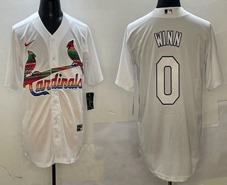 St. Louis Cardinals #0 Masyn Winn White Mexico Cool Base Stitched Jersey
