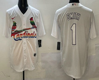 St. Louis Cardinals #1 Ozzie Smith White Mexico Cool Base Stitched Jersey