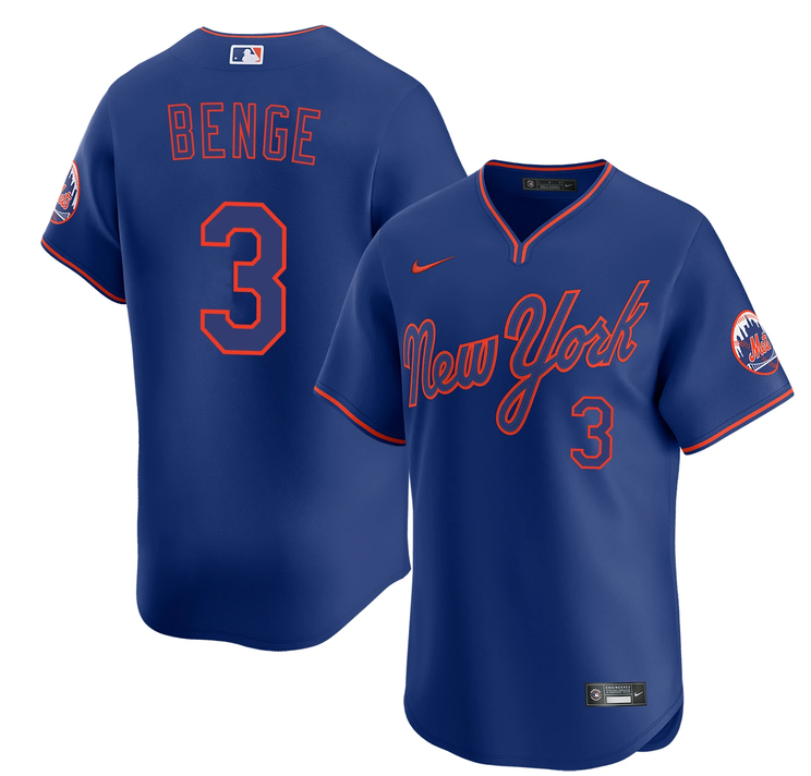New York Mets #3 Carson Benge Royal Alternate Limited Stitched Baseball Jersey New York Mets #3 Carson Benge Royal Alternate Limited Stitched Baseball Jersey