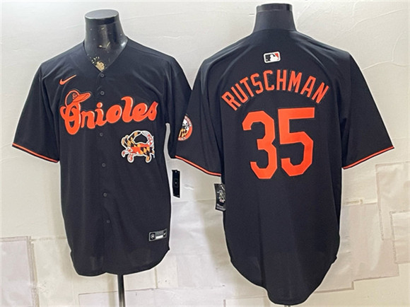 Baltimore Orioles #35 Adley Rutschman Black With Patch Vapor Premier Limited Stitched Baseball Jersey