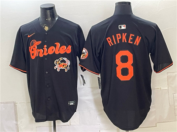 Baltimore Orioles #8 Cal Ripken Jr. Black With Patch Vapor Premier Limited Stitched Baseball Jersey