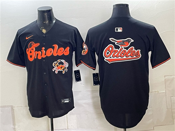 Baltimore Orioles Team Big Logo Black With Patch Vapor Premier Limited Stitched Baseball Jersey