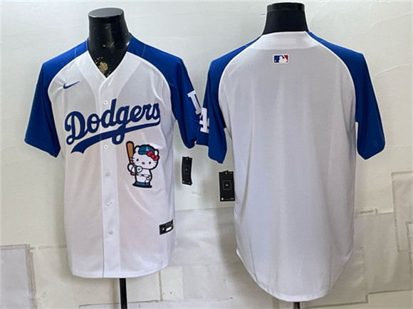 Los Angeles Dodgers Blank White Royal Hello Kitty Vapor Limited Stitched Baseball Jersey