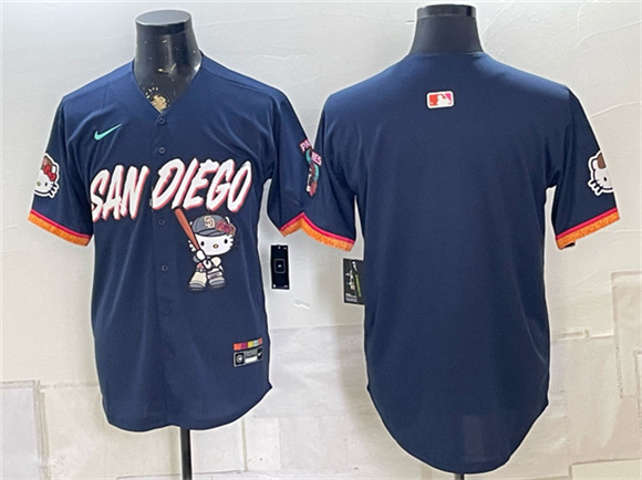 San Diego Padres X Hello Kitty Blank Obsidian 2026 City Connect Stadium Stitched Baseball Jersey