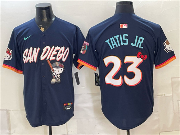 San Diego Padres X Hello Kitty #23 Fernando Tatis Jr. Obsidian 2026 City Connect Stadium Stitched Baseball Jersey