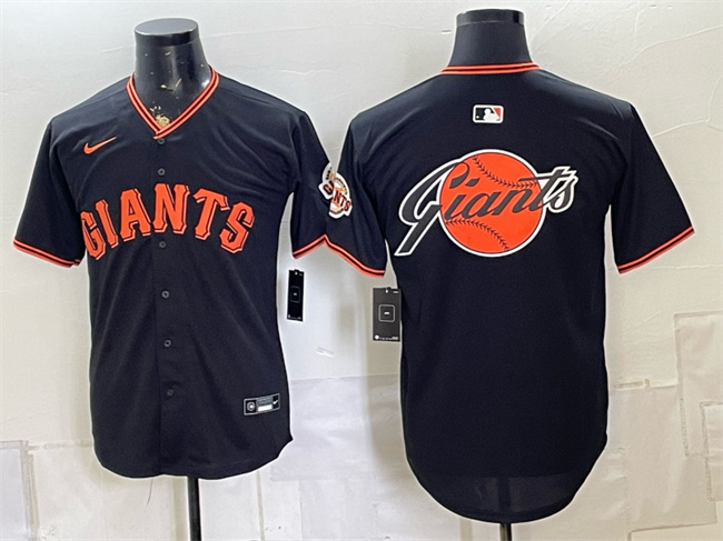 San Francisco Giants Team Big Logo Black Limited Stitched Baseball Jersey San Francisco Giants Team Big Logo Black Limited Stitched Baseball Jersey