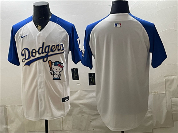 Los Angeles Dodgers Blank White Royal Gold Hello Kitty Vapor Limited Stitched Baseball Jersey