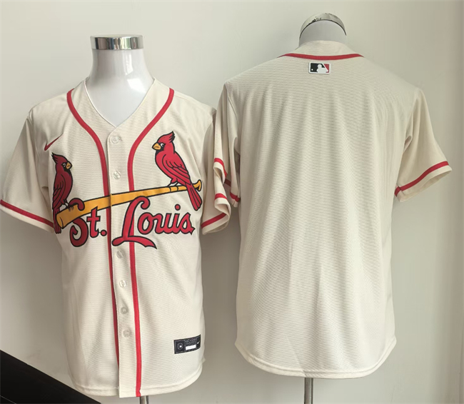 St. Louis Cardinals Blank Cream Limited Stitched Baseball Jersey