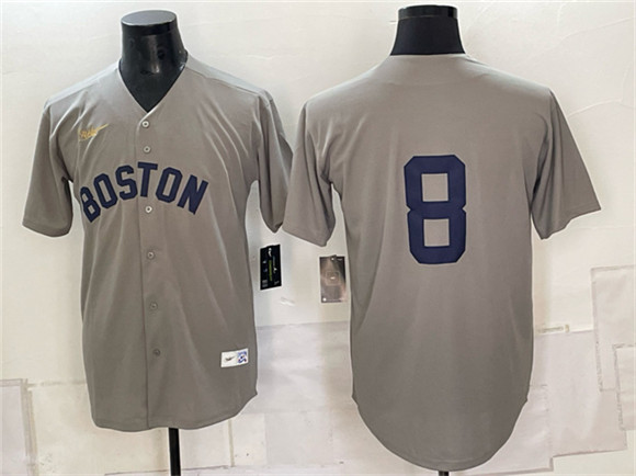 Boston Red Sox #8 Carl Yastrzemski Grey Cooperstown Collection Limited Stitched Baseball Jersey