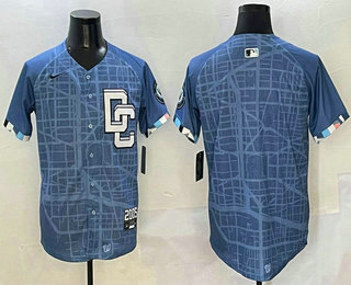 Washington Nationals Blank Blue 2025 City Connect Limited Stitched Baseball Jersey