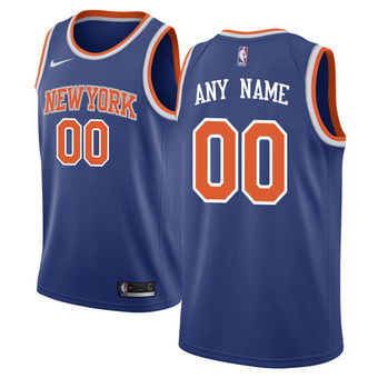 New York Knicks Nike Blue Swingman Custom Icon Edition Jersey