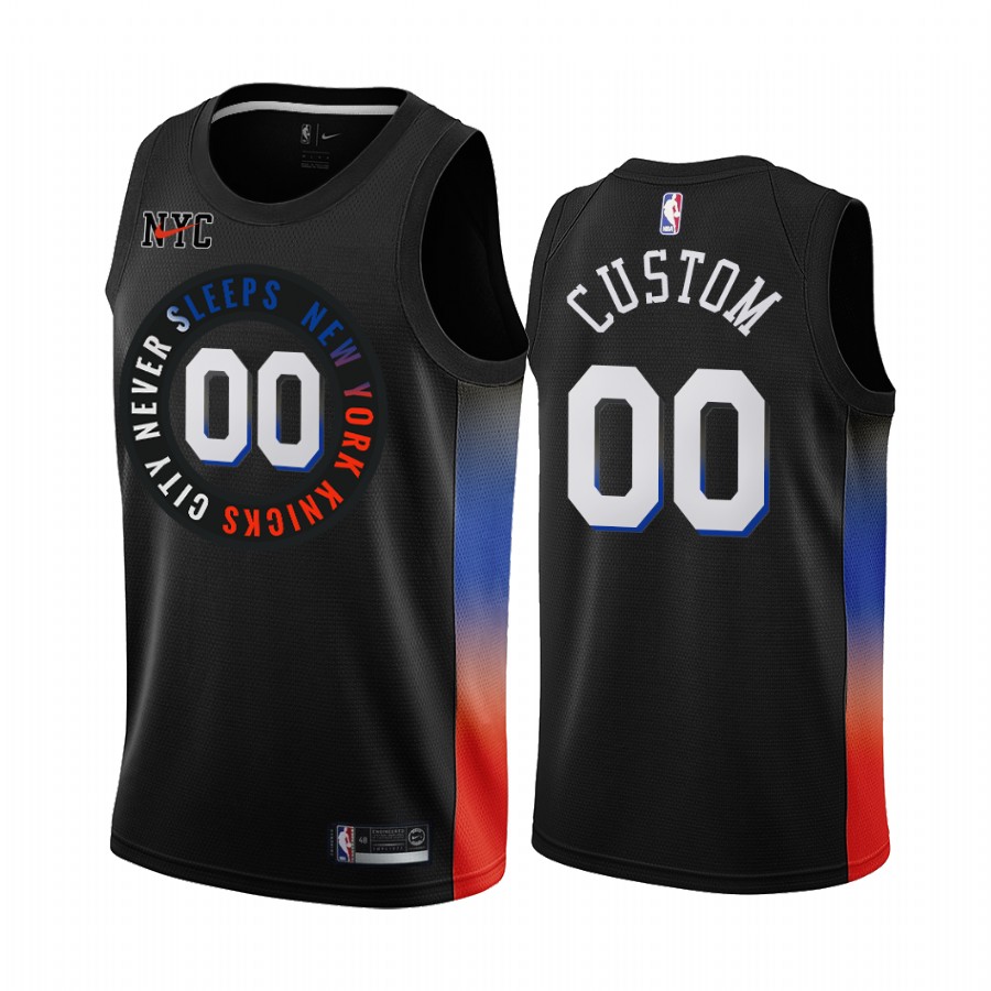 New York Knicks Custom Personalized Black NBA Swingman 2020-21 City Edition Jersey New York Knicks Custom Personalized Black NBA Swingman 2020-21 City Edition Jersey