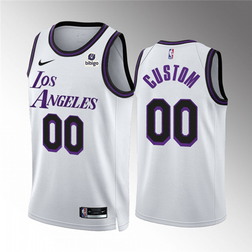 Los Angeles Lakers Active Player Custom White City Edition Stitched Basketball Jersey Los Angeles Lakers Active Player Custom White City Edition Stitched Basketball Jersey