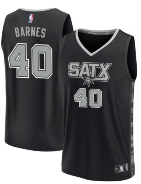 San Antonio Spurs #40 Harrison Barnes Black Statement Edition Stitched Basketball Jersey