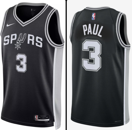 San Antonio Spurs #3 Chris Paul Black Association Edition Stitched Jersey