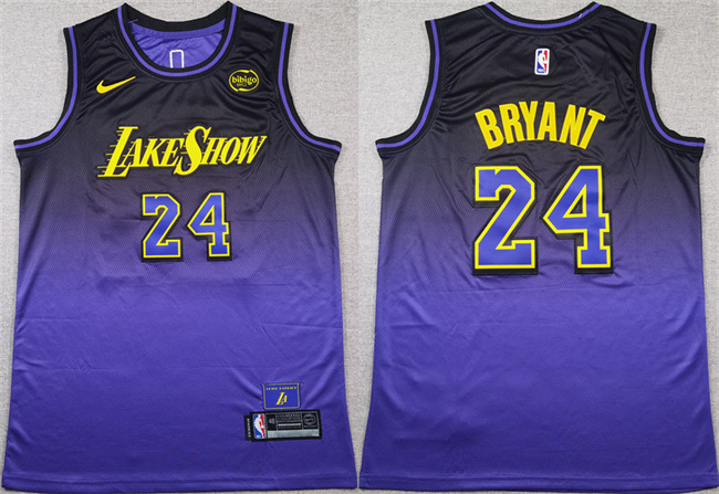 Los Angeles Lakers #24 Kobe Bryant Purple 2024 Stitched Basketball Jersey