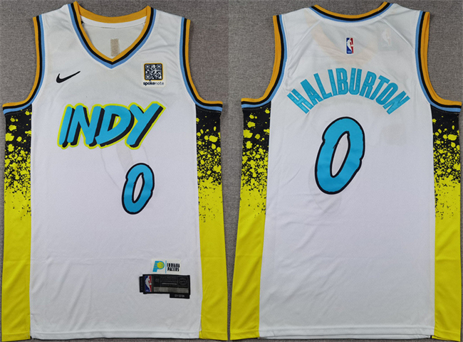 Indiana Pacers #0 Tyrese Haliburton White 2024-25 City Edition Stitched Basketball Jersey