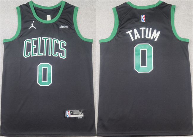 Boston Celtics #0 Jayson Tatum Black Stitched Basketball Jersey