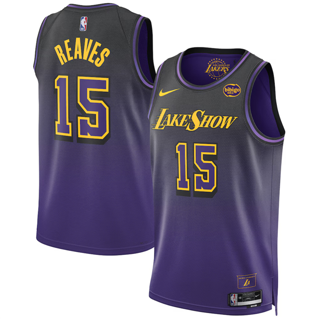 Los Angeles Lakers #15 Austin Reaves Purple 2024 25 City Edition Stitched Basketball Jersey