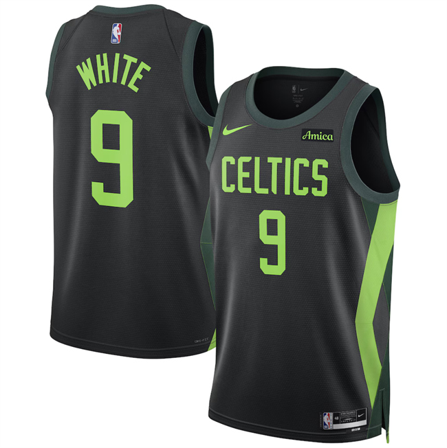 Boston Celtics #9 Derrick White Black 2024-25 City Edition Stitched Basketball Jersey