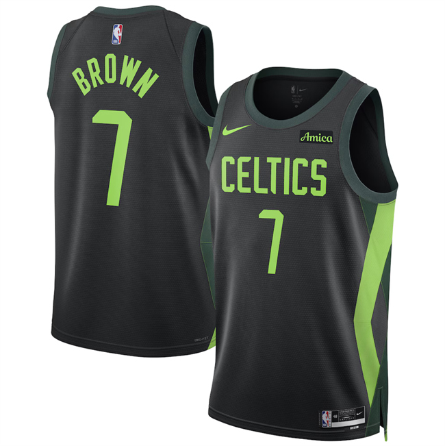 Boston Celtics #7 Jaylen Brown Black 2024-25 City Edition Stitched Basketball Jersey