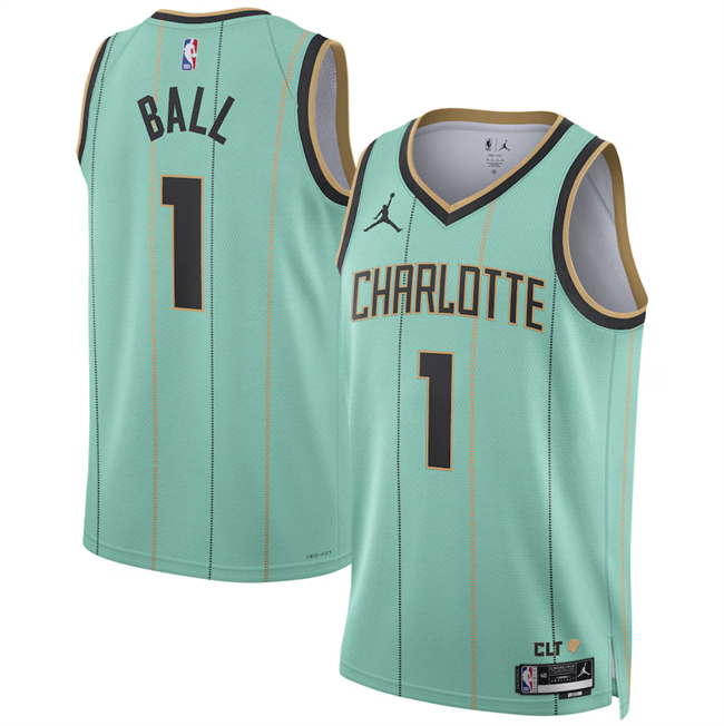 Charlotte Hornets #1 LaMelo Ball Mint 2024-25 City Edition Stitched Basketball Jersey