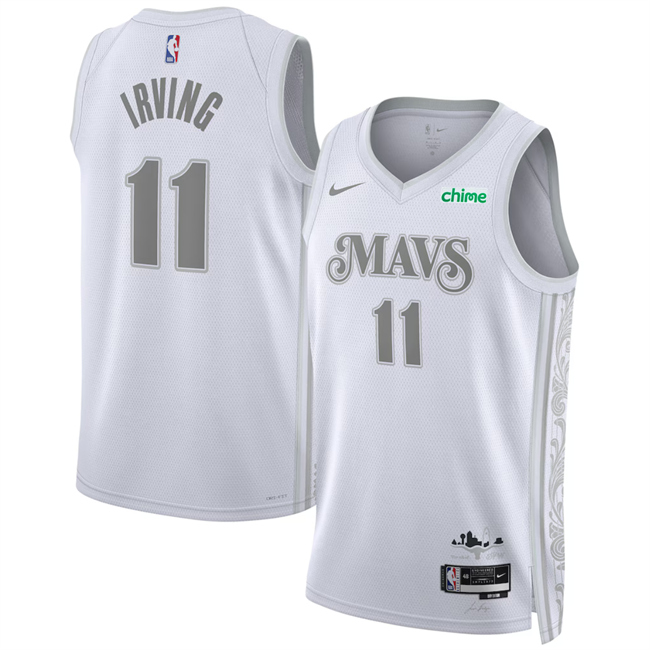 Dallas Mavericks #11 Kyrie Irving White 2024-25 City Edition Stitched Basketball Jersey