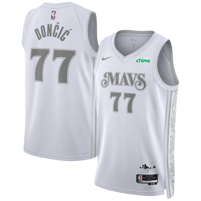 Dallas Mavericks #77 Luka Doncic White 2024-25 City Edition Stitched Basketball Jersey
