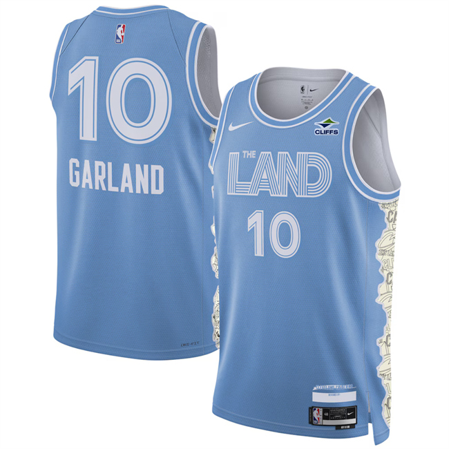Cleveland Cavaliers #10 Darius Garland Light Blue 2024-25 City Edition Stitched Jersey