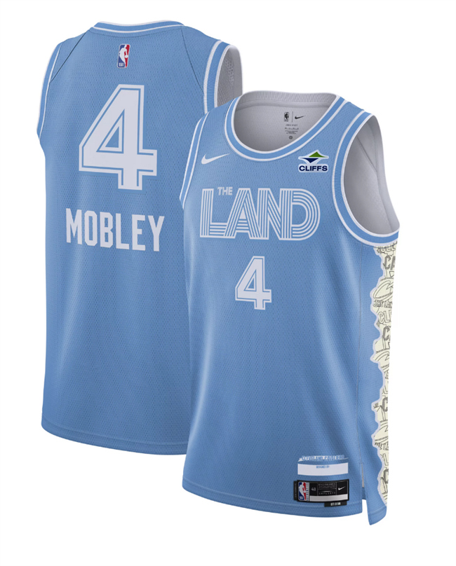 Cleveland Cavaliers #4 Evan Mobley Light Blue 2024-25 City Edition Stitched Jersey