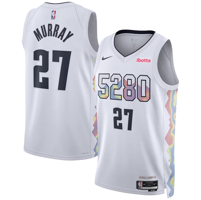 Denver Nuggets #27 Jamal Murray White 2024-25 City Edition Stitched Basketball Jersey
