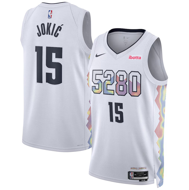 Denver Nuggets #15 Nikola Jokic White 2024-25 City Edition Stitched Basketball Jersey